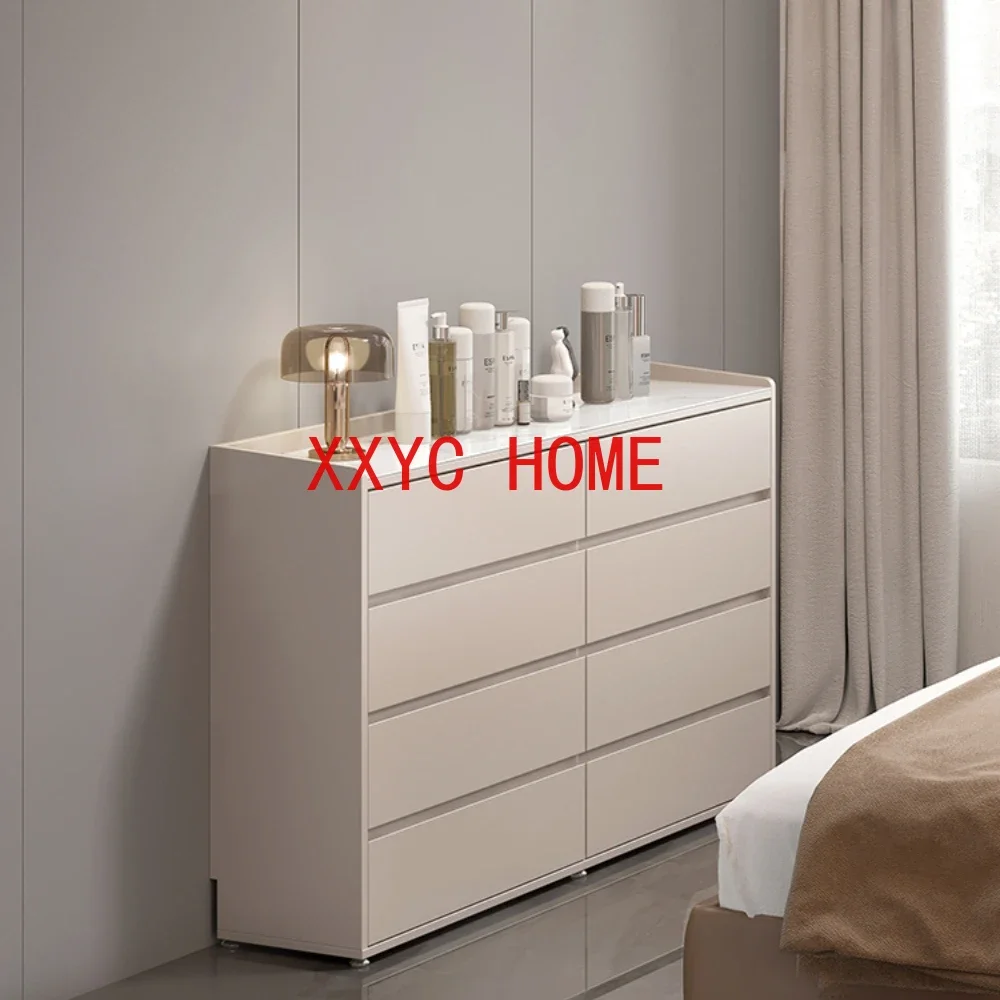 Ultra-Thin Bedroom Eight Spares Cabinet Simple Modern Light Luxury Tailstock Chest of Drawers TV Cabinet Narrow