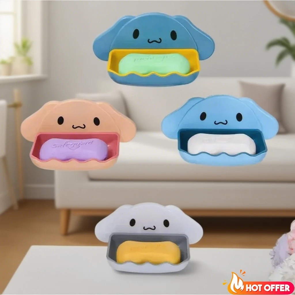 Soporte de jabón montado en la pared, estante de almacenamiento de doble capa con forma de ballena de dibujos animados para el hogar, accesorios de baño, 2 uds.