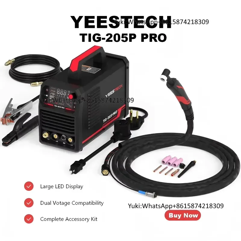 YEESTECH New AC/DC TIG Welder with Pulse Large LED Display 3-in-1 Dual Voltage 110/220V 1-Year Warranty