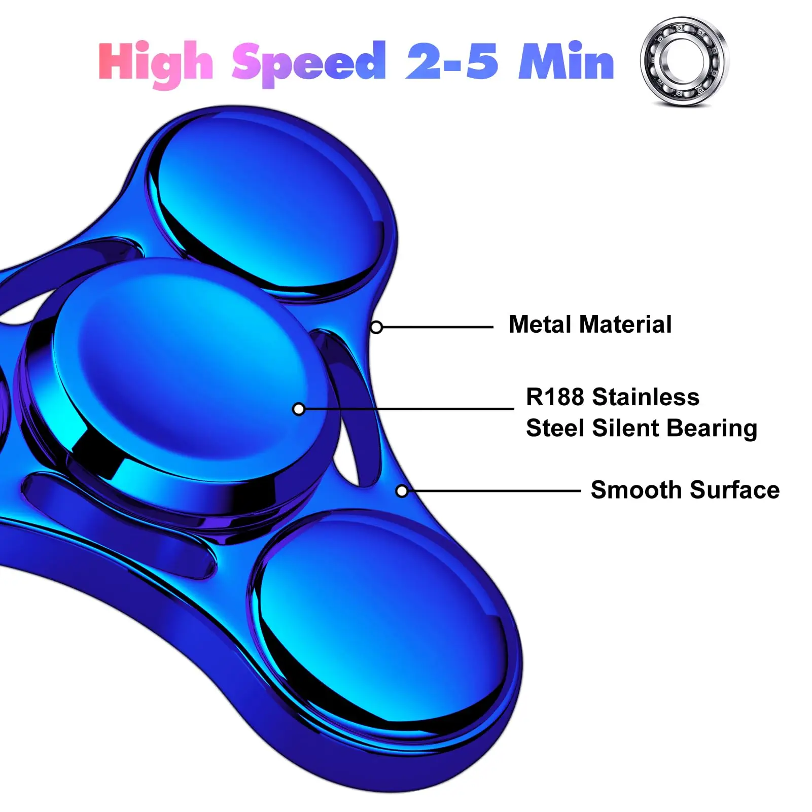 Metall Fidget Spinner Spielzeug, EDC Hand Spinner Anti Stress Relief Spielzeug, Antistress Angst Zappeln Spielzeug für Erwachsene Kinder Autismus ADHS