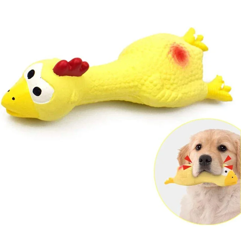 Dog Squeaky Toys Tiny Tots Chicken Dog Chew Toy Natural 6.6\