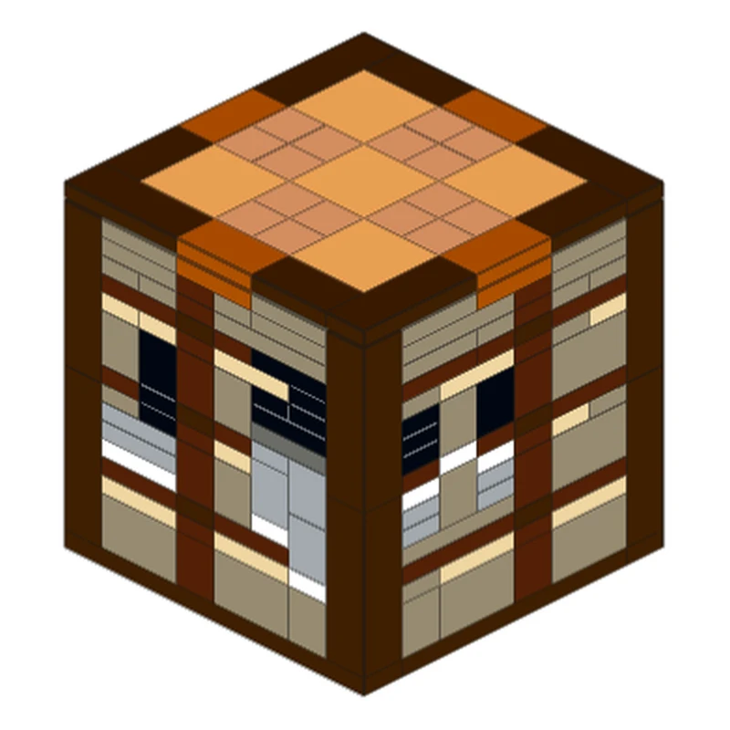 263PCS MOC Crafting Table Premium Wooden Style DIY Model Building Blocks Birthday Toys Gift for Minecraftes Fans