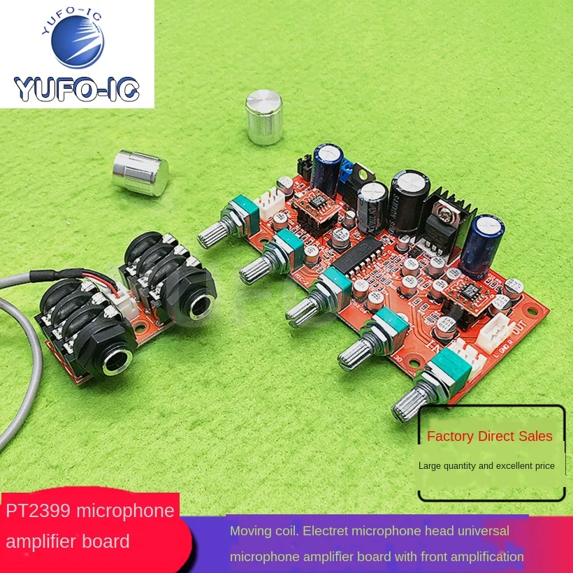 Pt2399 Microphone Amplifier Board Microphone Amplifier Board Moving Coil.  Microphone Head Universal. With Front Amplification