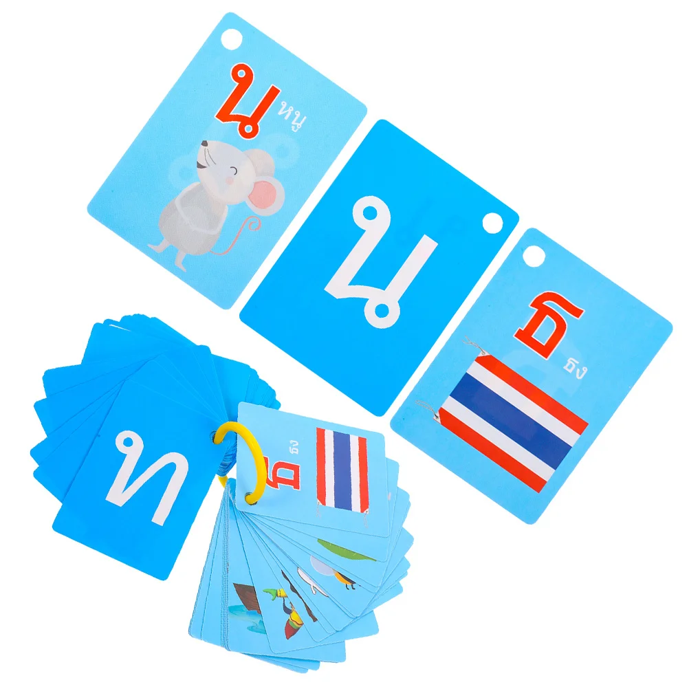 45pcs Learning Cards Thai Vocabulary Builder Flash Cards For Kids Educational Games Toddler Flashcards Teaching Materials