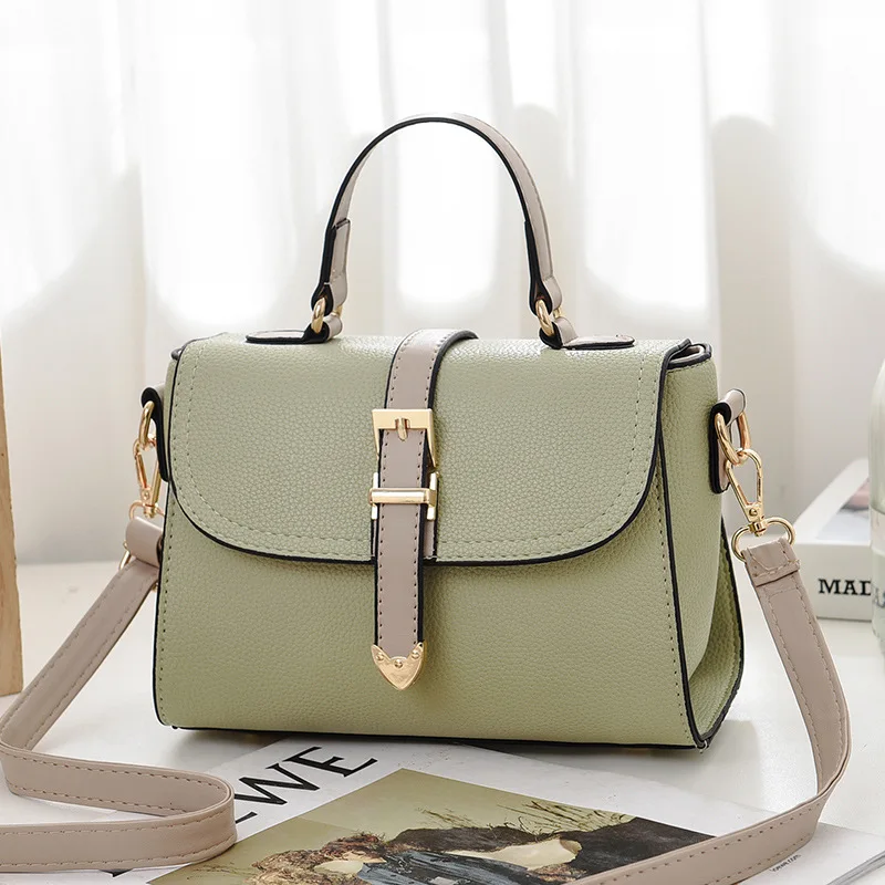 

TRAVEASY 2024 Fashion PU Leather Large Capacity Shoulder Bag for Women Casual Solid Color Square Lady for Handbag Crossbody Bags