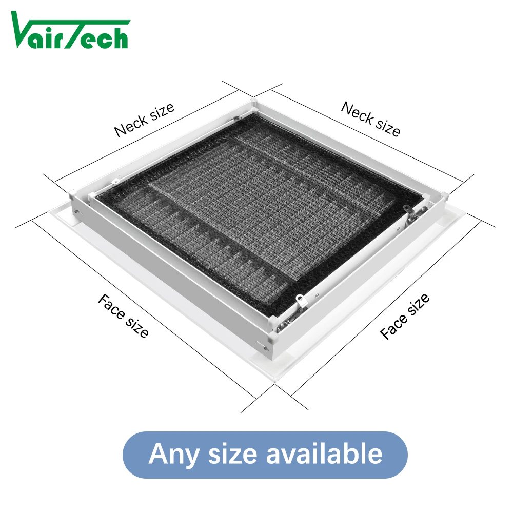 현대식 탈착식 플라스틱 환기구 사각형 환풍구 셔터 HVAC 에어컨용 공기 배출구 18x18인치