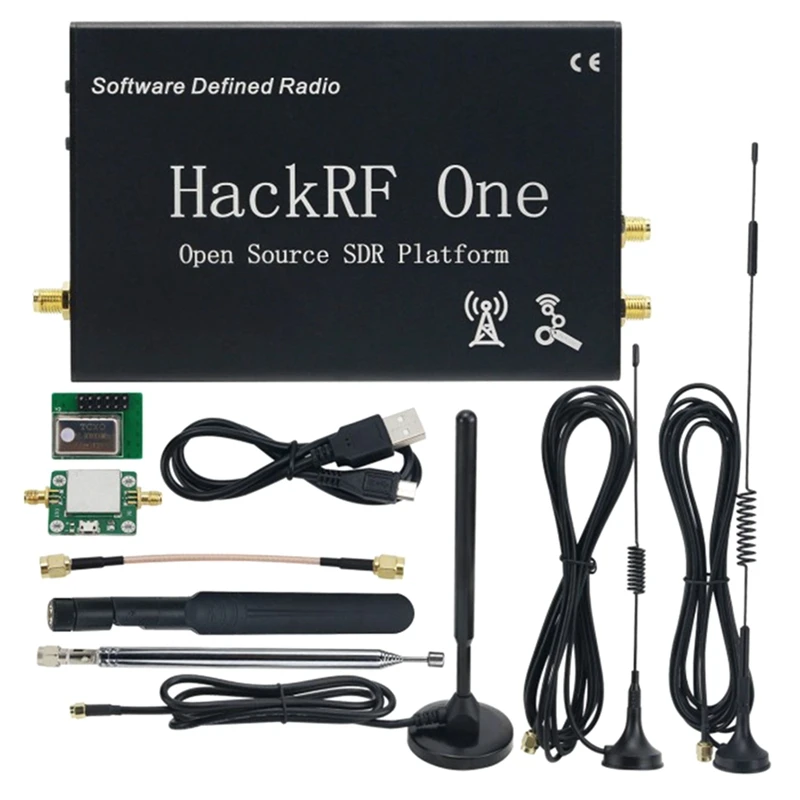 

1Mhz-6Ghz For Hackrf One R9 V1.7.0 SDR Software Defined Radio Receiver Assembled Black Shell W/ LNA Antennas Durable