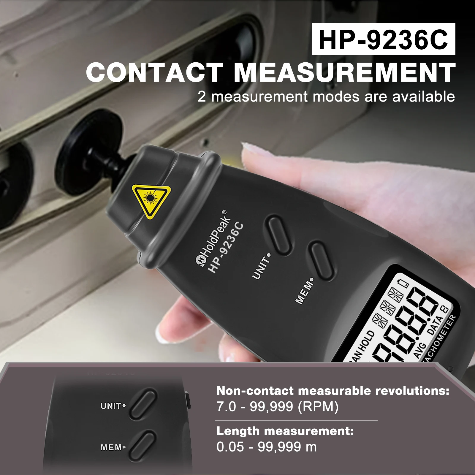 9236C Digital Tachometer Conta - đánh giá và giá Industrial Laser Tachometer