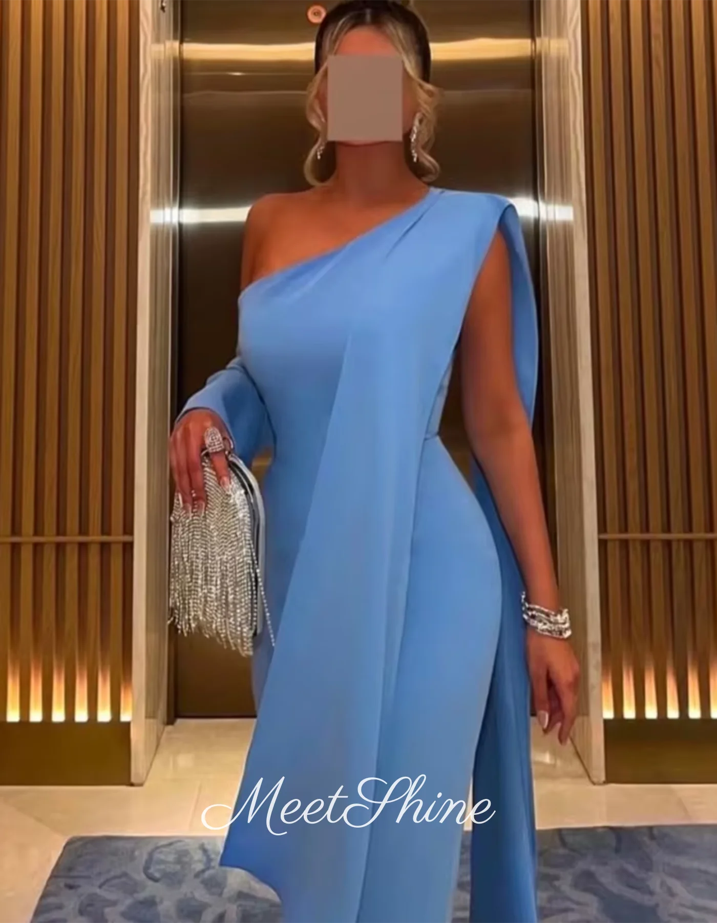 فستان أنيق للحفلات الراقصة بكتف واحد حورية البحر فستان سهرة أزرق حورية البحر المملكة العربية السعودية فستان رسمي لحفلات الزفاف 2025 مخصص