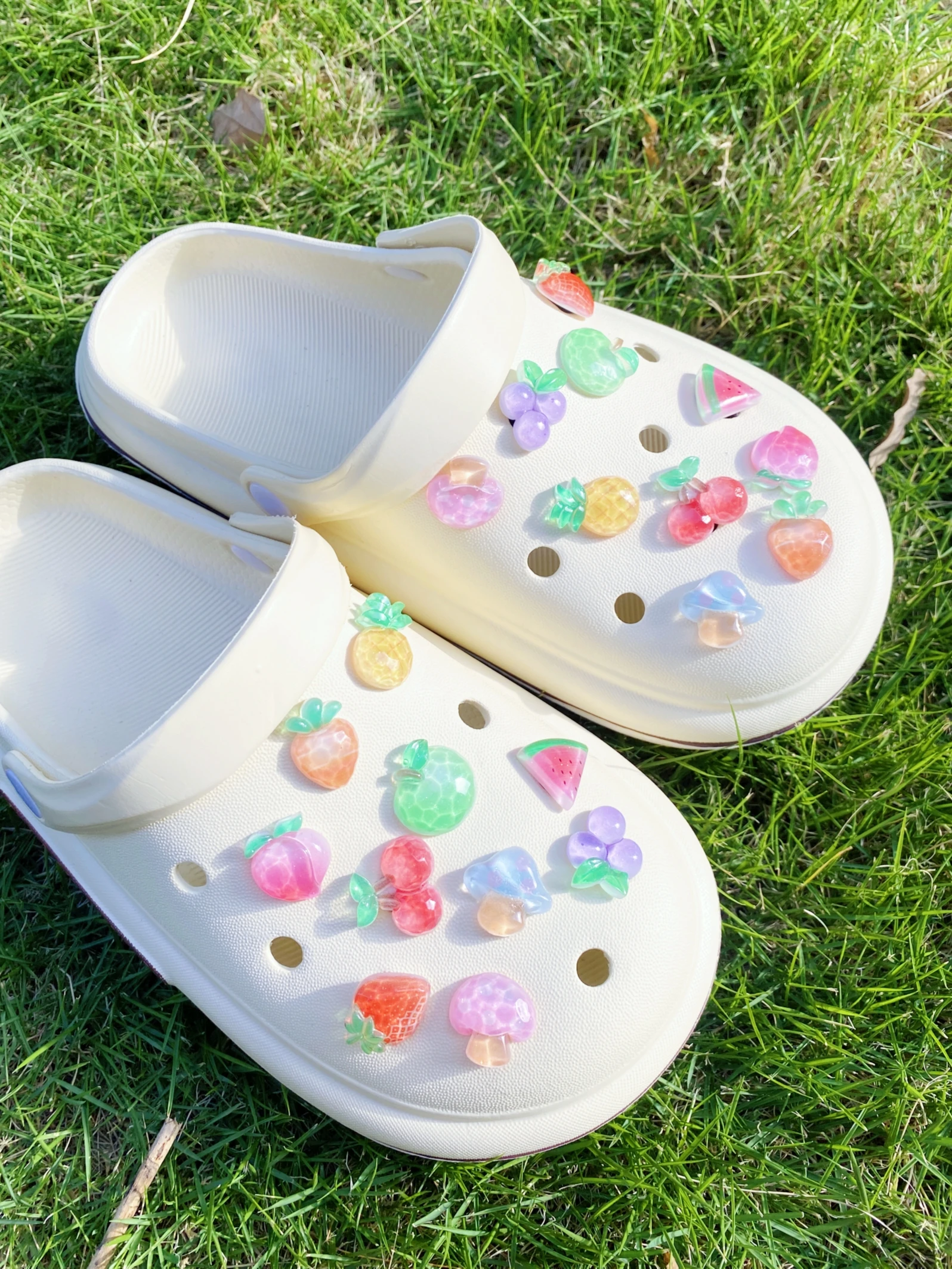 20-piece set for Clogs accessories Ice Through Fruit cartoon detachable decorative clasp