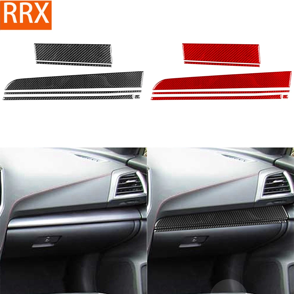 

For Subaru Impreza 2017-2022 For XV Crosstrek 2018-2022 Dashboard Trim Strip Set Real Carbon Fibers Car Innerior Accessories