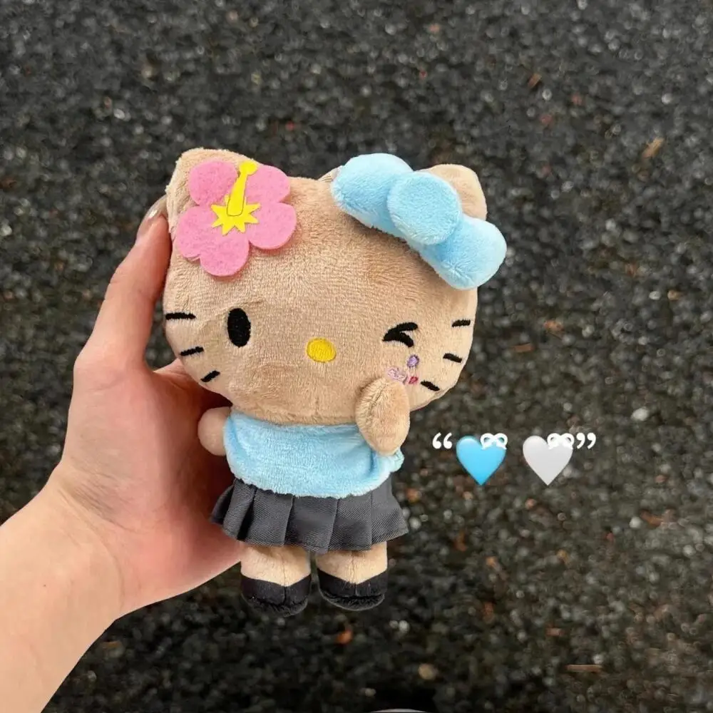 Sanrio Black Skin Hello Kitty Cross Dressing Series Soft Plush Doll Handbag Backpack Hang Ornaments Keychain Couple Holiday Gift
