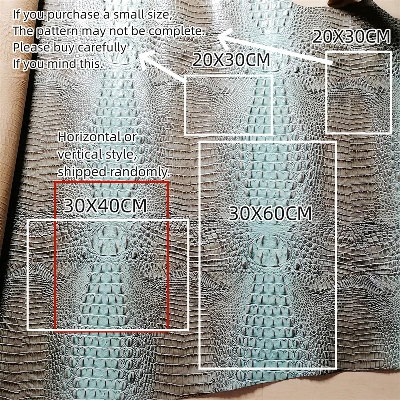 1mm Two-Tone Crocodile Embossed Cowhide. Top-Grain Leather. Genuine Leather Material. Handmade DIY For Bags. Full-Sheet Cutting.
