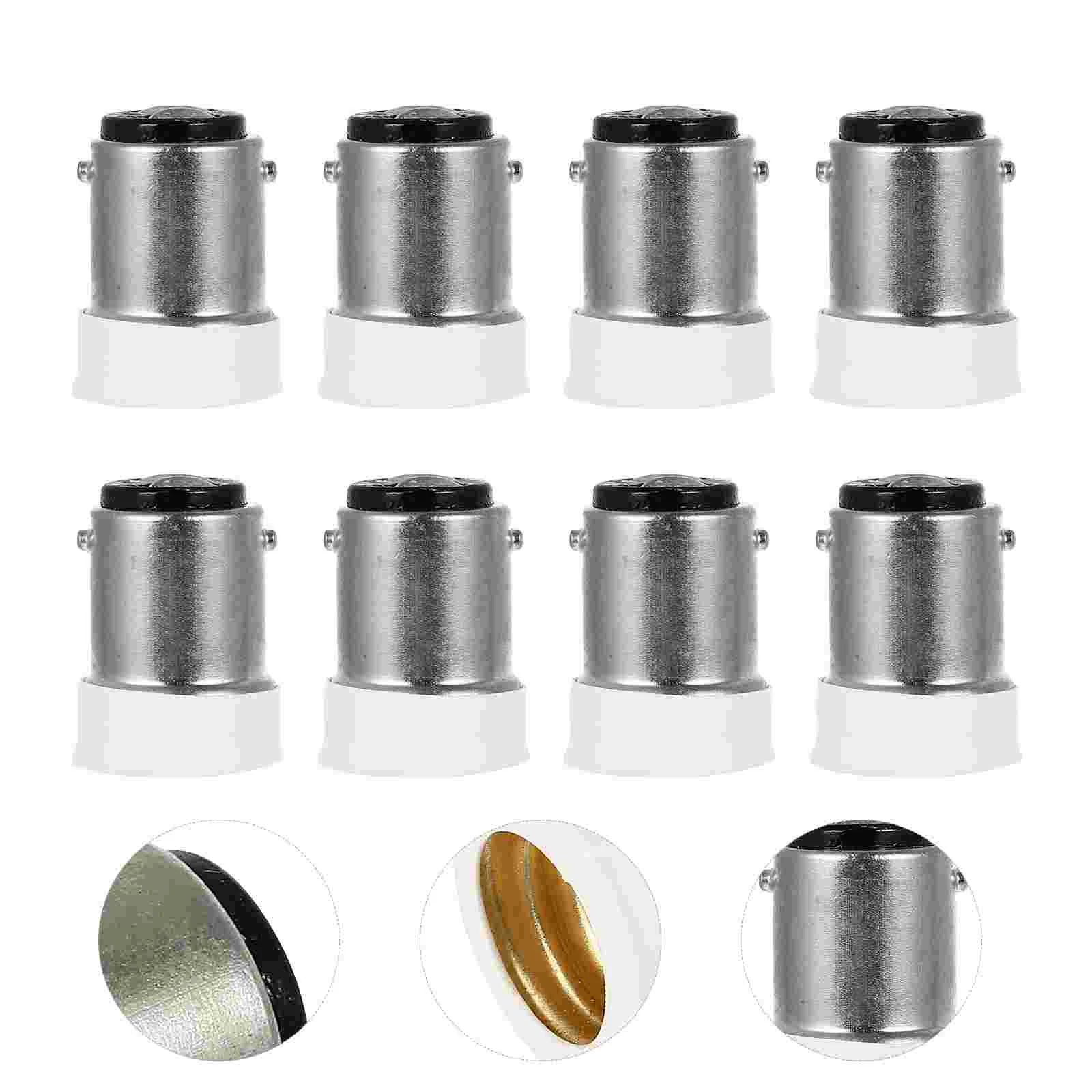 8 Pcs Screw Lamp Holder B to Socket Converter Base Adapter Light Bulb LED Fashioned Lampshade B15 E14 Copper Table