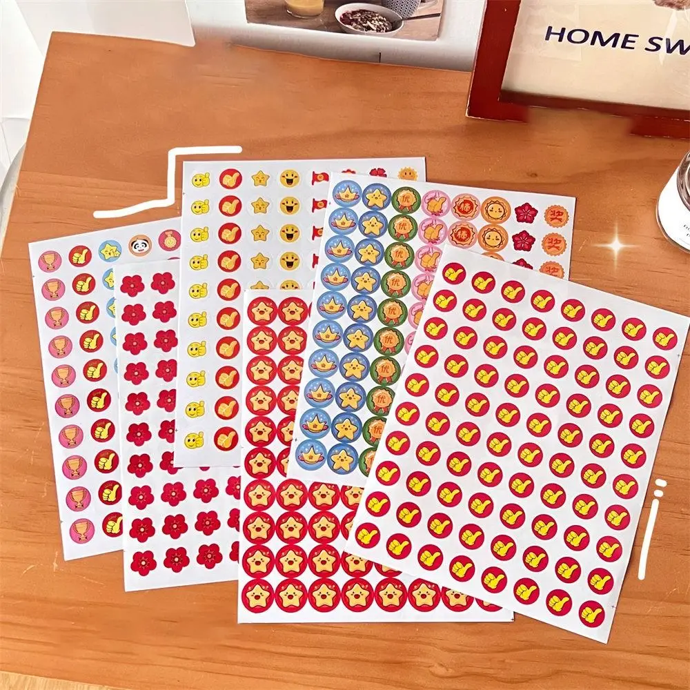 800 Pcs/Bag Cute Star Reward Stickers Self-adhesive Cartoon Animals Encouragement Motivational Sticker Multifunction