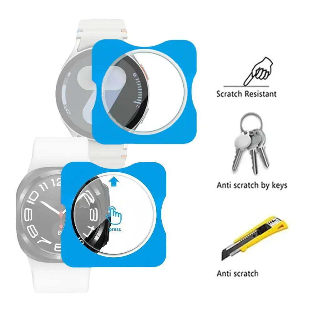Assista filme de vidro temperado com localizador, protetor de tela, fácil de instalar, 7 ultra, 40mm, 44mm, X0v7