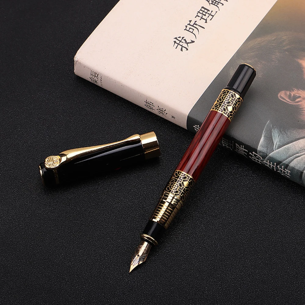 High Quality Wood Grain Luxury Business Pen School Student Office Stationery Fountain Pen New Ink Pen