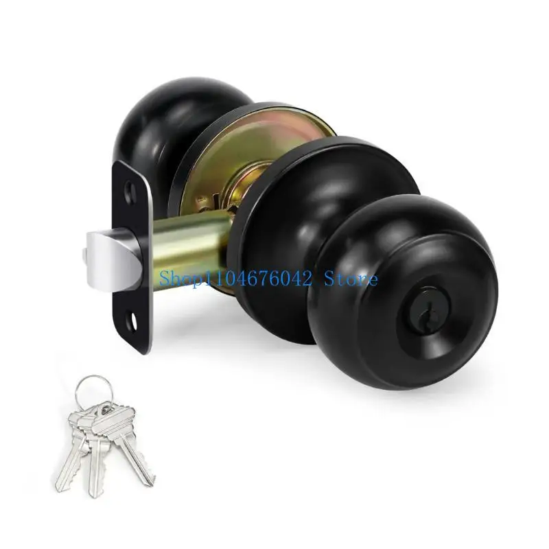 5asd Entrance Lock Door Handles Round Door Knobset Handle for Entrance Passages Lock