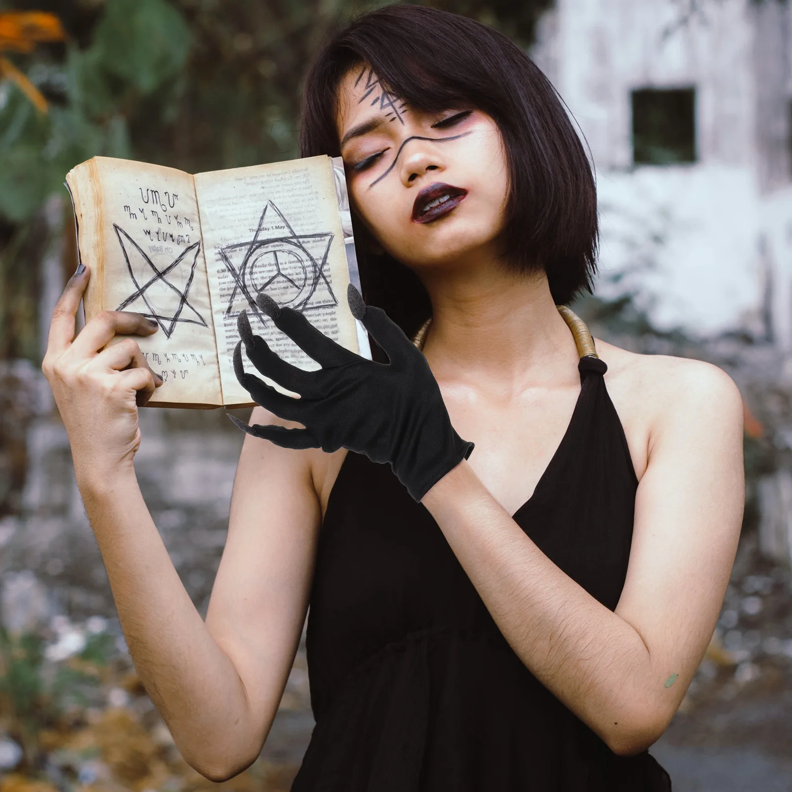 

2pcs Long For Cosplay Nail Scary Halloween Costume Prop Party Cosplay Nail Gloves Ghost Fingernails Gloves Halloween Prop