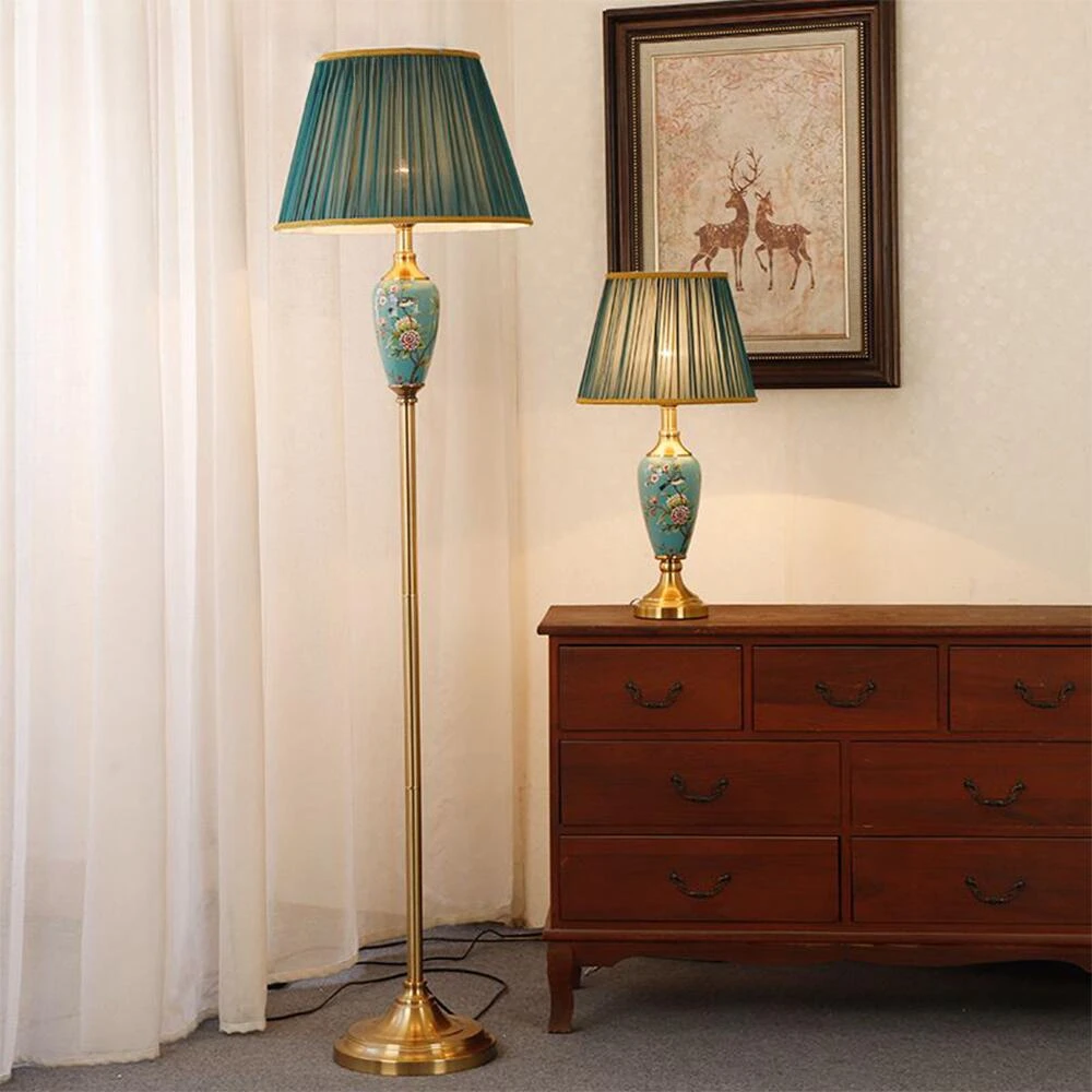 

Ceramic Floor Lamp Home Decoration Sofas Stand Light European Retro Table Living Room Bedroom Bedside