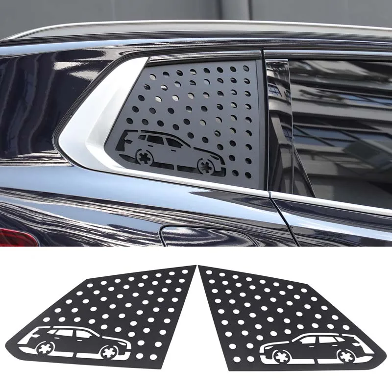 

For BMW X3 G45 2025-26 Aluminum Alloy Black Car Rear Triangular Glass Window Honeycomb Decorative Panel Sticker Car Accessories