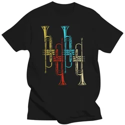 Retro Jazz Music Trumpeter Gifts Trumpet T Shirts Graphic Cotton Streetwear Short Sleeve Birthday Summer T-shirt Mens Clothing