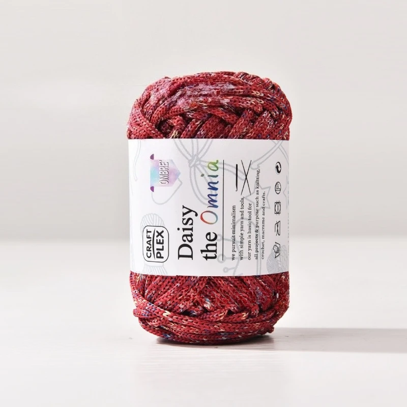 38m/100g Colorful Pearl Yarn, Colorful Hollow Core Rope DIY Woven Bag, Carpet Crochet Thread, High-quality Outdoor Rope,40 Yards