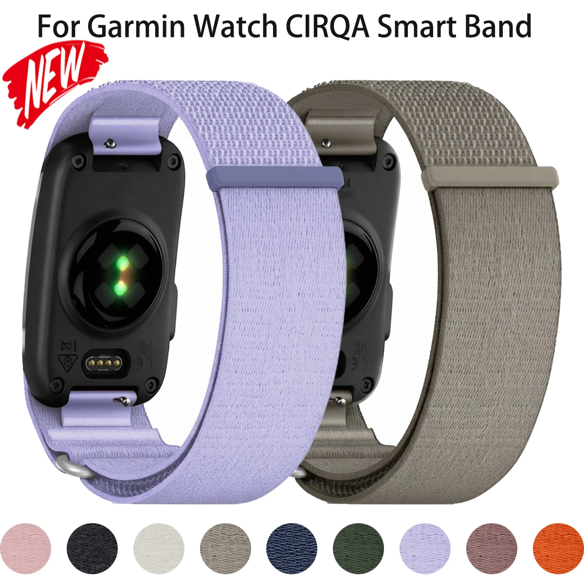 Wristband/Armband Nylon Loop Strap for Garmin CIRQA Smart Band Lightweight Adjustable Straps for Garmin Cirqa Sports Bracelet