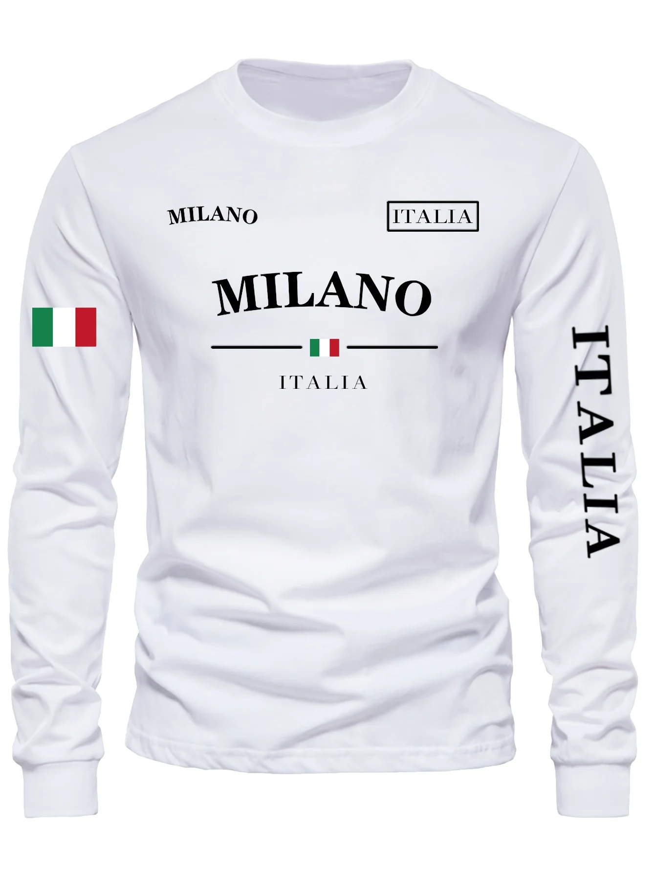 2026 Autumn/Winter Men's Round-neck Sweatshirt with Letter Print - Comfortable Soft Casual Fashionable Streetwear for Men