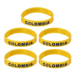 2pcs Columbia Flag Silicone Bracelets Sport Game Wristbands Colombian Wrist Strap for Men Women Rubber Band Fashion Accessories