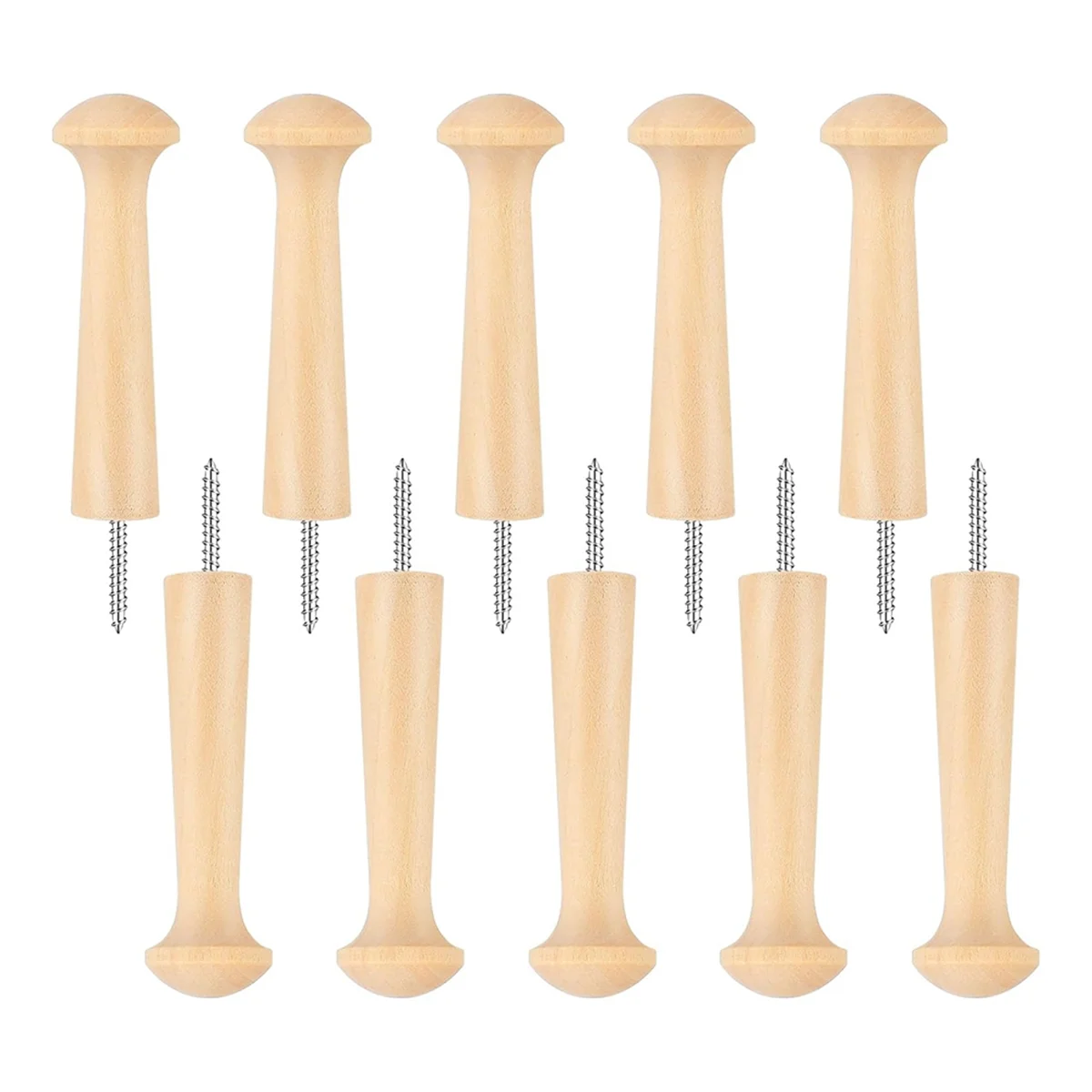 10Piece Wood Shaker Nails Screw-in Wood Hook Shaker Nails,3.7in Wood Hook Nails,Unfinished Wood Shaker Nails for Hanging