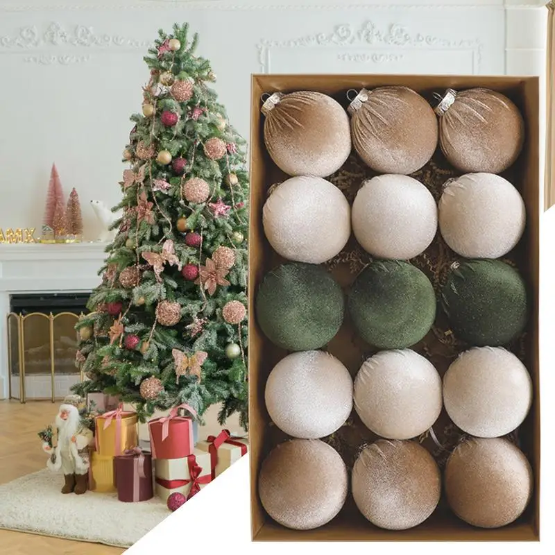 Flocked Ball เครื่องประดับ Holiday Bell จี้ 8 ซม.ตกแต่งต้นไม้แขวนได้ Bauble จี้ Shatterproof ชุดเครื่องประดับสําหรับ