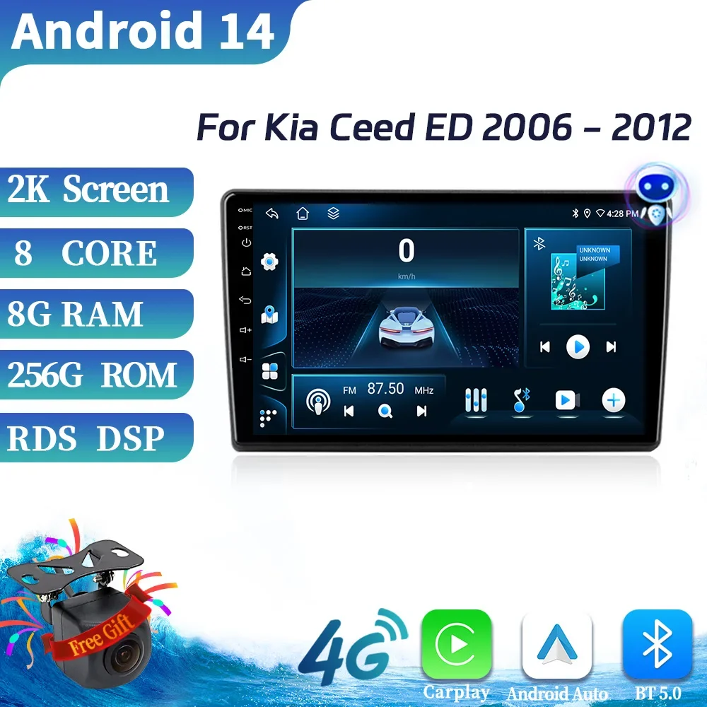 

For Kia Ceed ED 2006 2007 2008-2012 Android 14 Car Radio Multimedia Player Navigation GPS Carplay Wireless Touch Screen Stereo