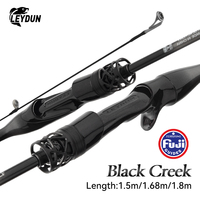 LEYDUN Black Creek Fishing Rod 2 Section Spinning Casting 1.5/1.68/1.8m Travel Rod Baitcasting Ultralight Carbon Fiber Pole Rod