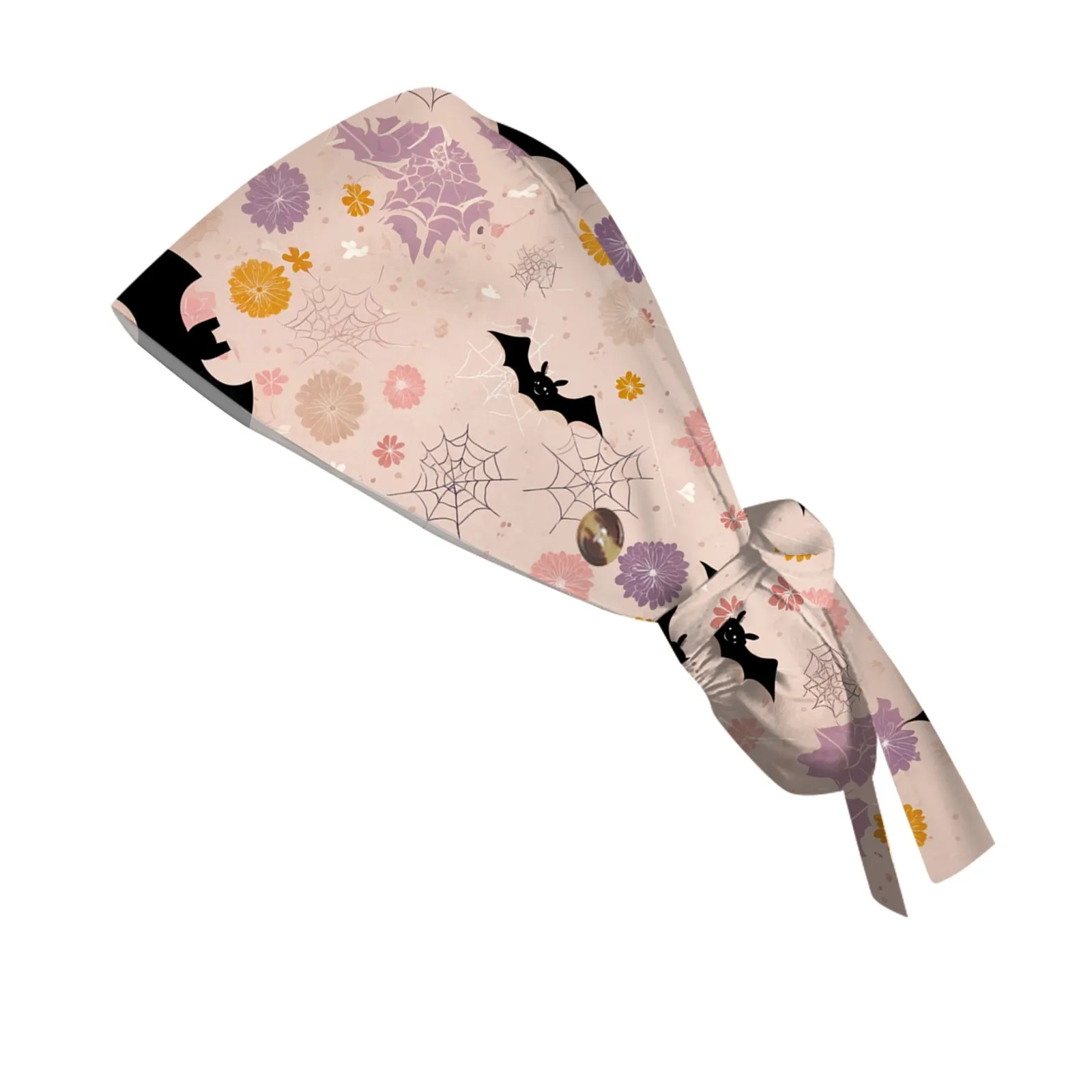 

Хэллоуин тема с принтом скрабы шапки шляпа женская медсестра скрабы кепка домашняя клиника рабочая шляпа скраб хвост шапки рабочие аксессуары