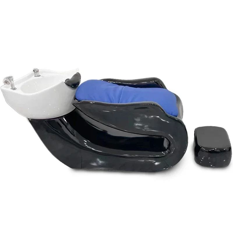 

High-grade fiberglass semi-reclining flushing bed Japanese silicone pillow multi-functional shampoo bed