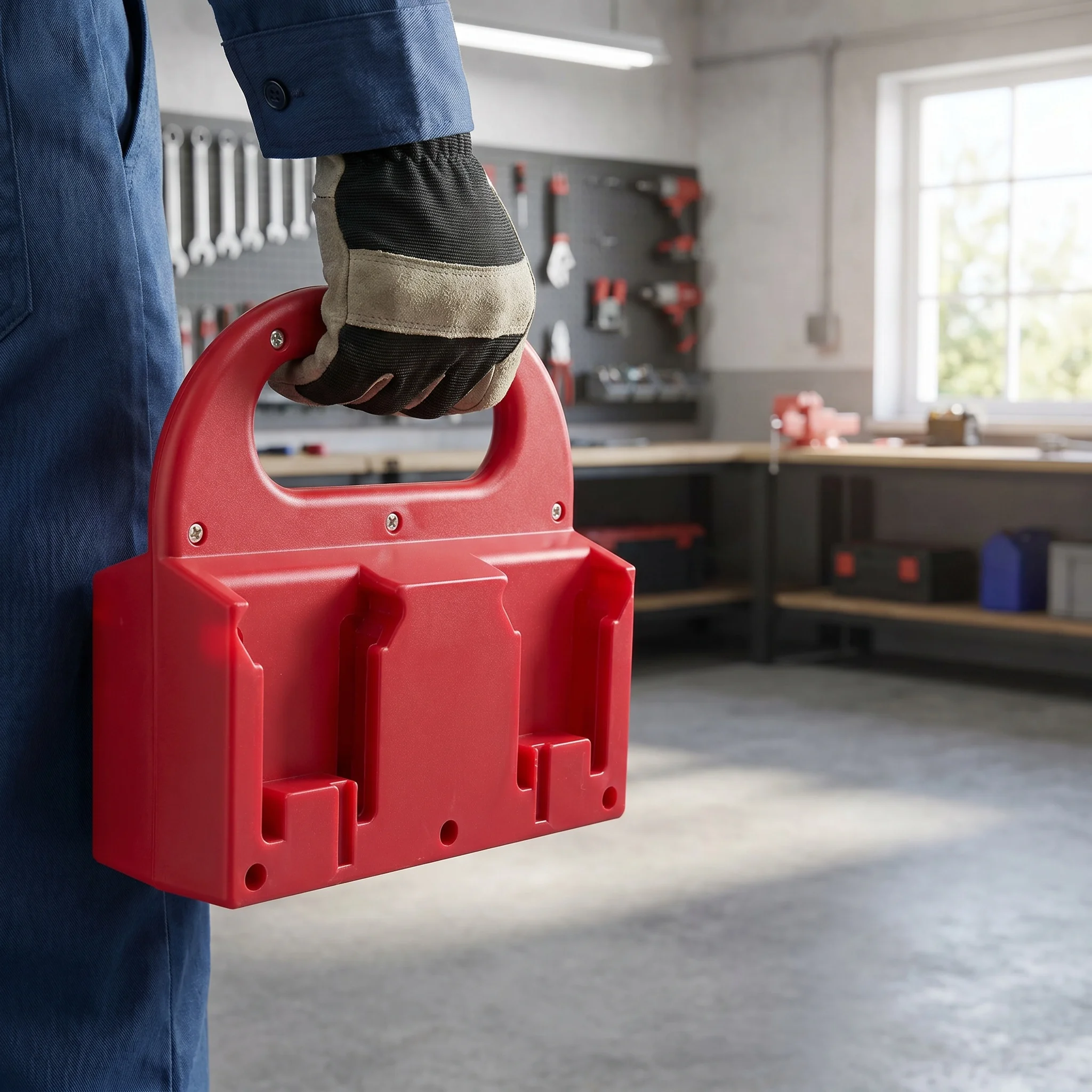 NEW Battery Holder Storage For Dewalt 20V For Milwaukee 18V For Makita 18V Li-ion Battery Portable Battery Holder with Handle image 6