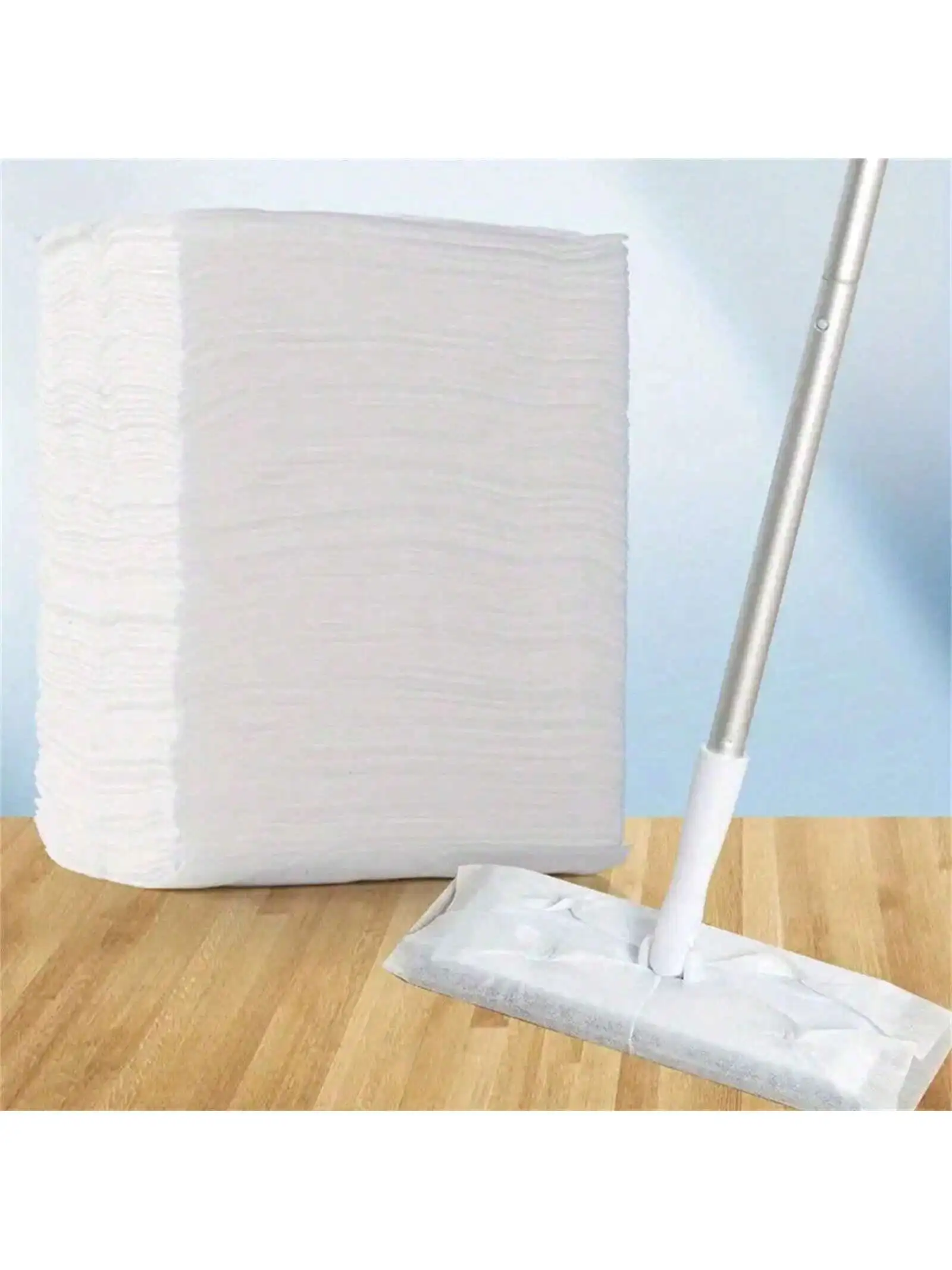100 Panos Descartáveis Eletrostáticos para Limpeza de Pó, Refil de Mop de Poliéster para Uso Seco e Úmido, Almofadas de Limpeza para Casa e Cozinha