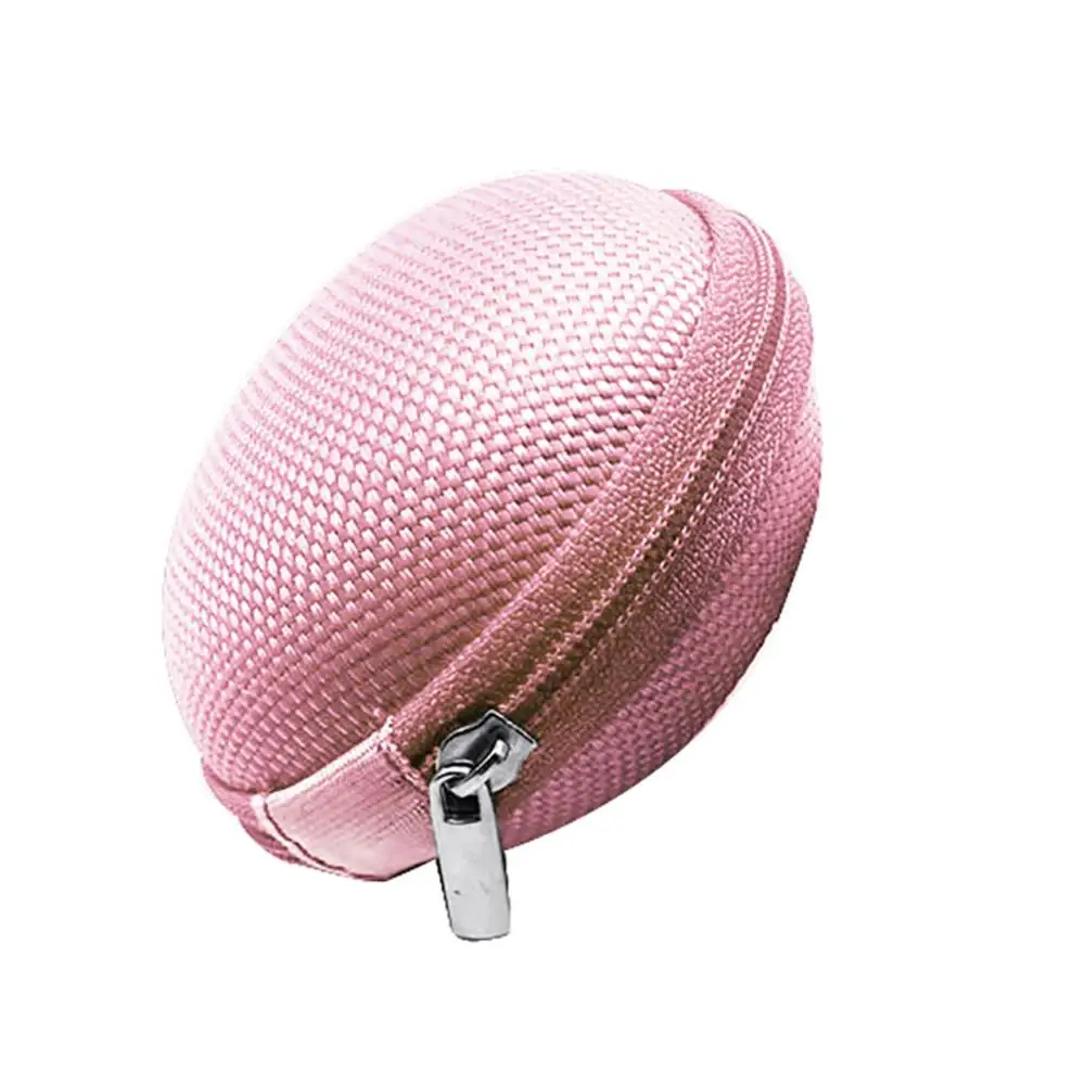 Round Earphone Storage Bag Composite Material Durable Zipper Design Portable Earbuds USB Cable Carrying Case Organizer Pouch
