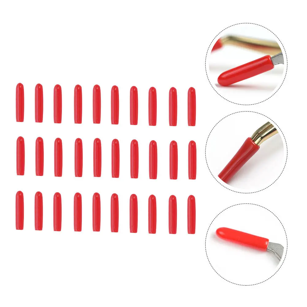 

100pcs Eyelash Tweezers Silicone Cover Red Non-Slip Protective Cap Small Dustproof Storage For Stainless Steel Tweezers Case