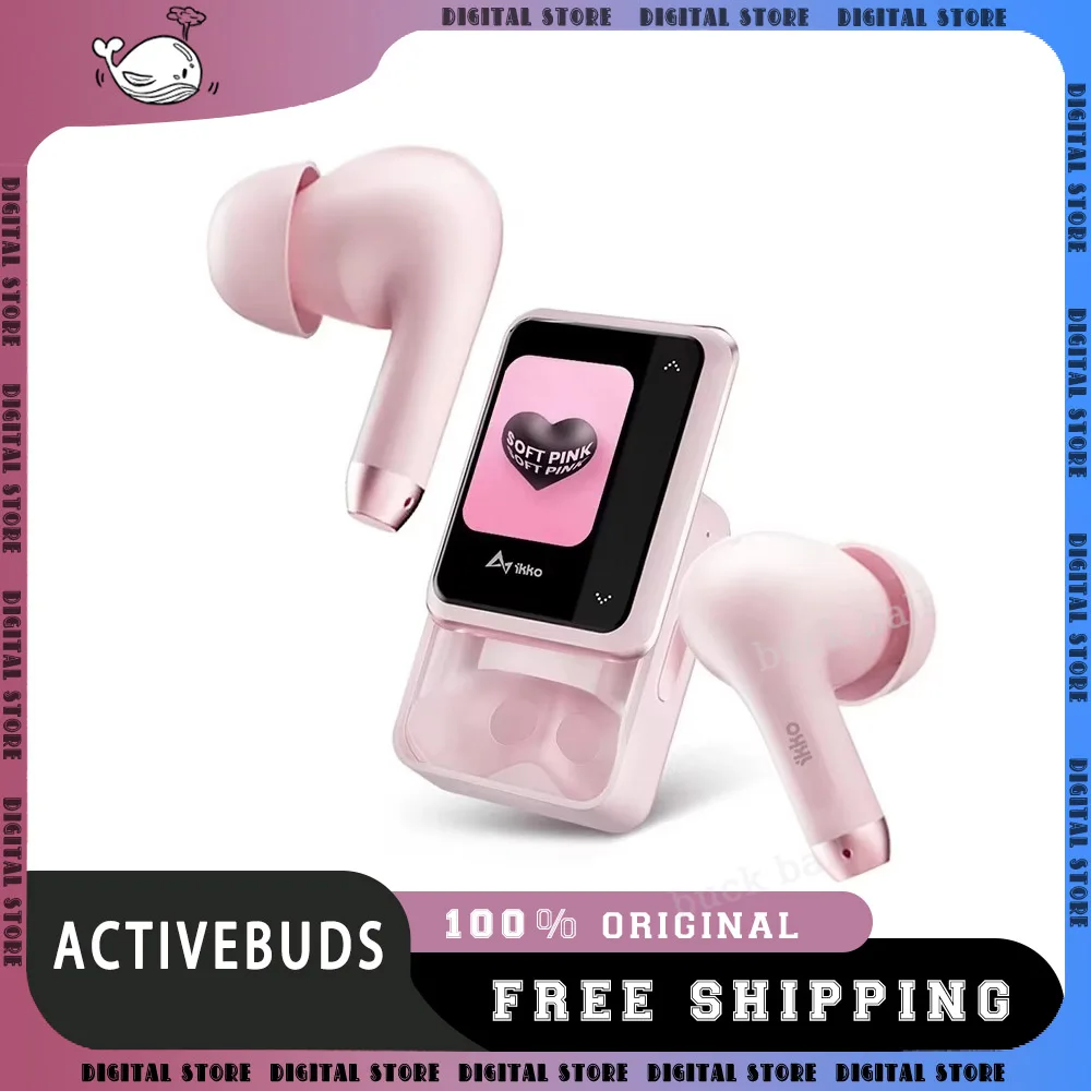 Ikko Activebuds Ai Translate Headset Touch Screen Headphone Intelligent Earphones Noise Reduction Active Record Headset Custom