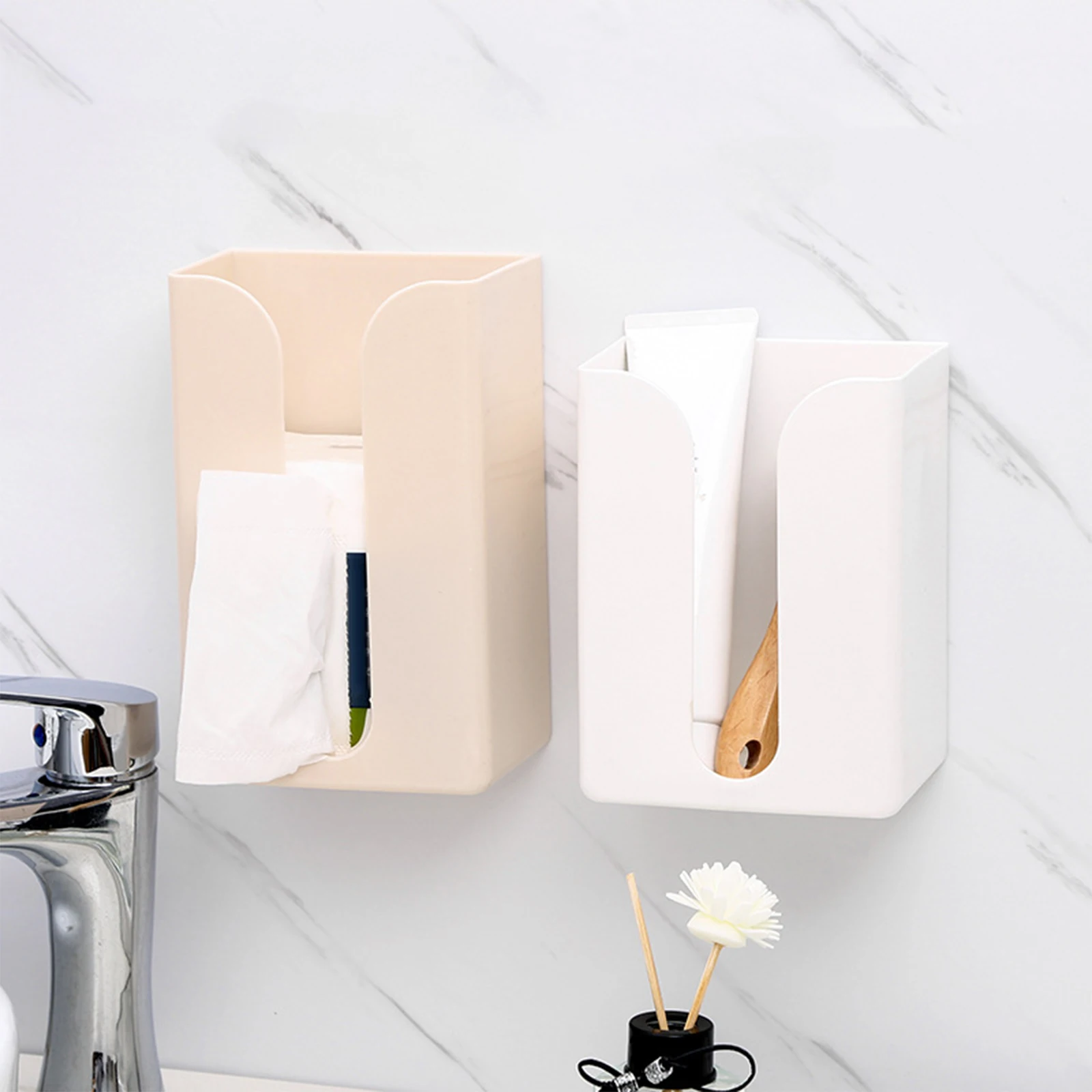 Wall Mounted Tissue Box Wet Tissue Holder Cover Napkin Holder Dispenser Rack For Bathroom Kitchen Napkin Organizer