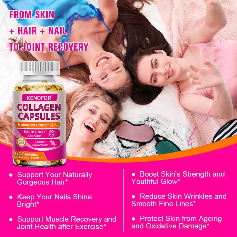 Collagen Capsules - Skin, Hair, Nails + Joint Care, Brightens Skin, Improves Melasma, Reduces Fine Lines, Rejuvenates New Cells