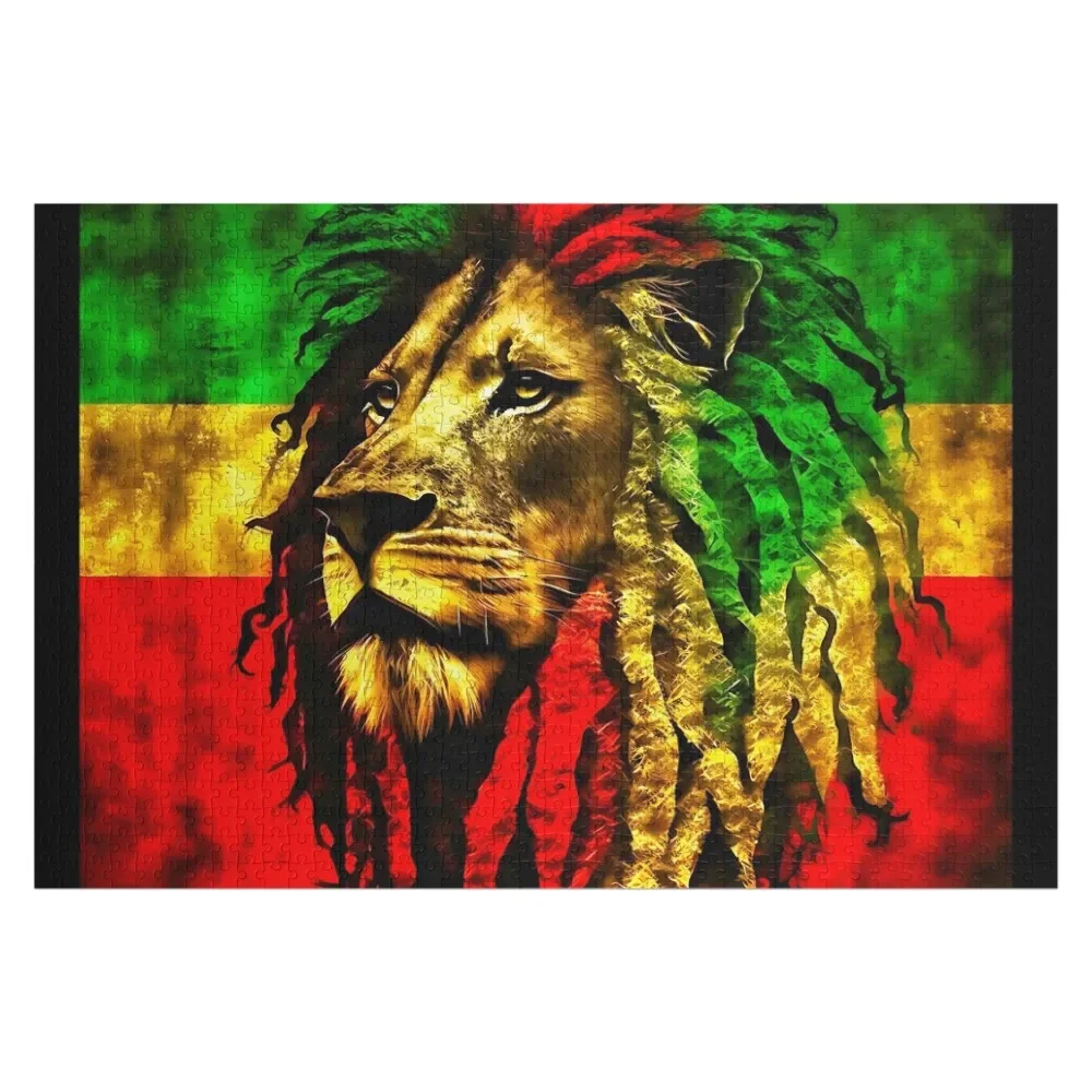 The King, Rasta Lion Jigsaw Puzzle Wooden Animal Photo Custom Wood Customs With Photo Puzzle