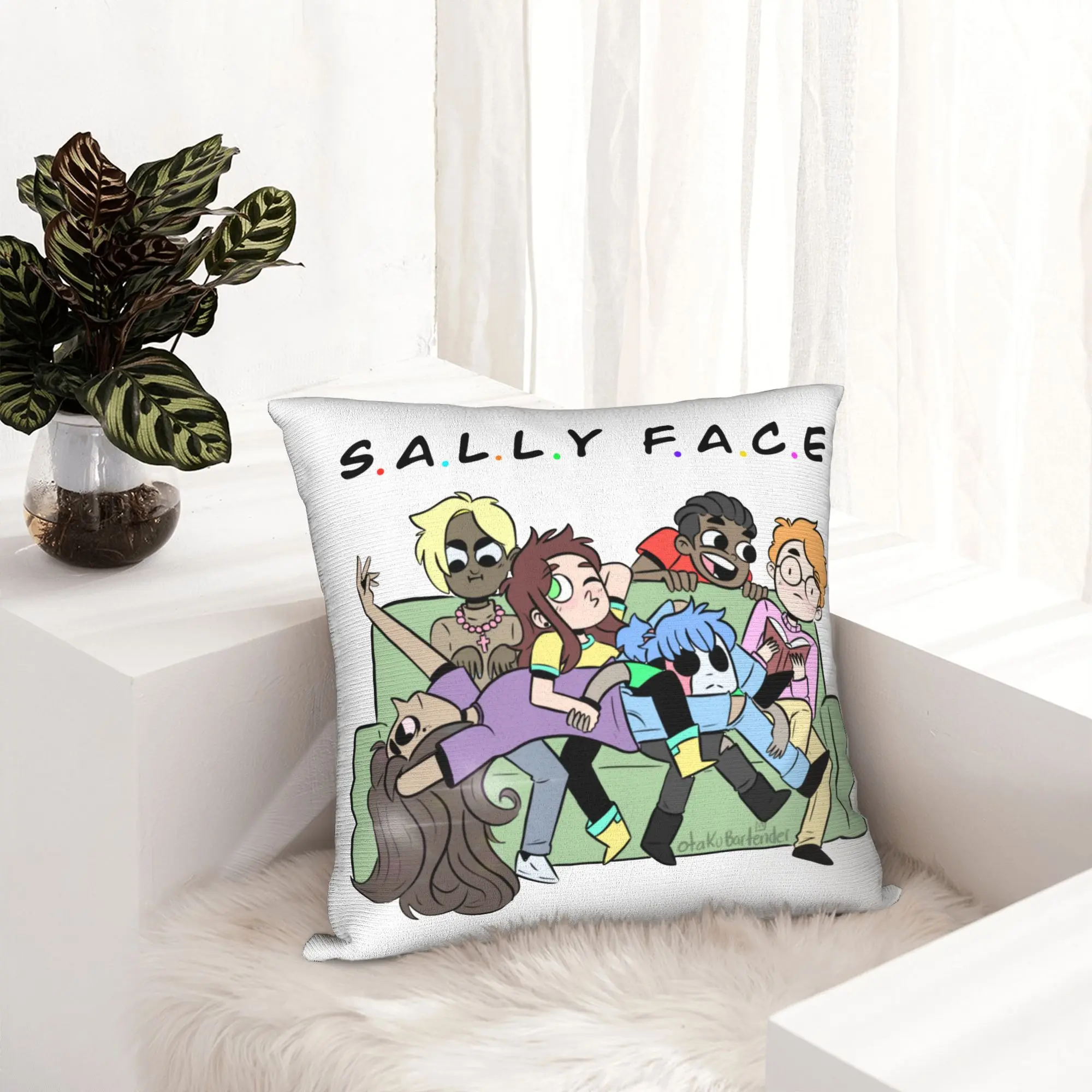 Sally Face Squad Pillowcase Printed Fabric Cushion Cover Gift Sal Game Throw Pillow Case Cover Seat Dropshipping 18''