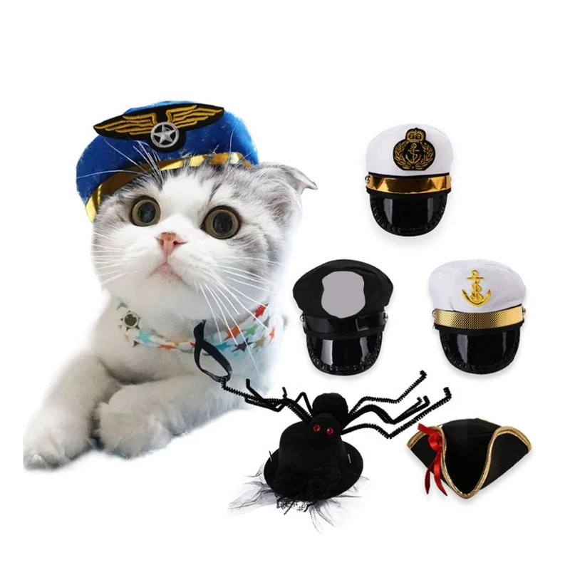 Cat Headgear Captain Pirate Hat Cat Dog Headwear Costume Performance Photo Props