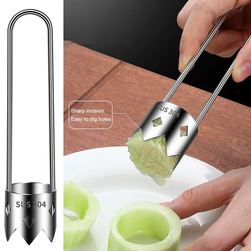 Stainless Steel Fruit Core Remover Apple Pear Bell Peppers Pitter Extractor Tool Versatile Vegetable Core Puller Kitchen Gadgets