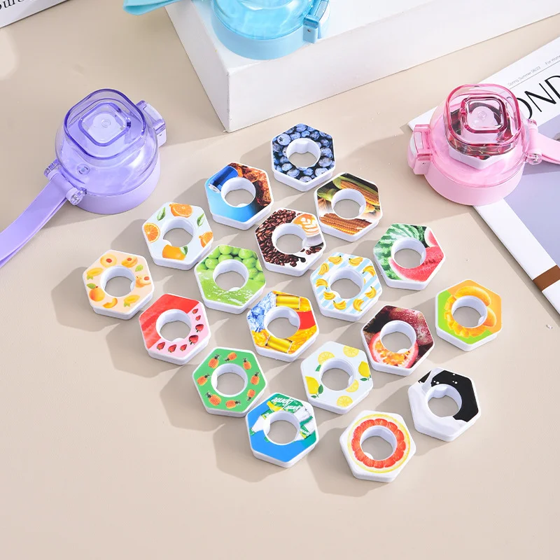 LUSQI 50Pcs/1Pc Hexagon Scented Pods Flavoring Pods Air Scent Fruit Flavour Pods 0 Sugar Up Sports Water Bottle Flavor Pods