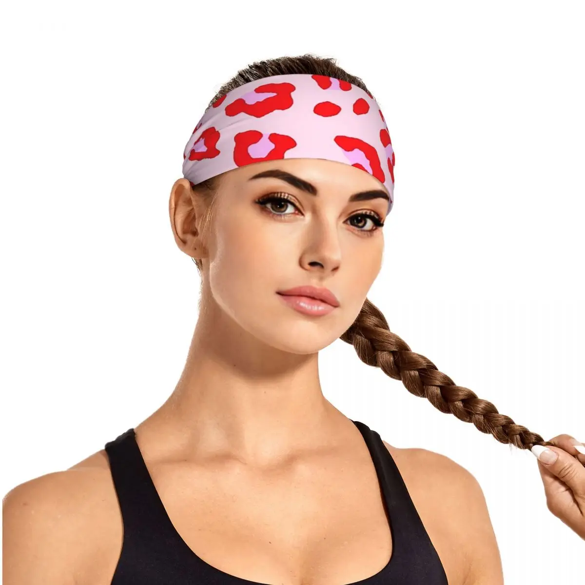 

Custom Leopard Print Sweatband for Men Women Wicking Moisture Sports Sweatband Gym Yoga Running
