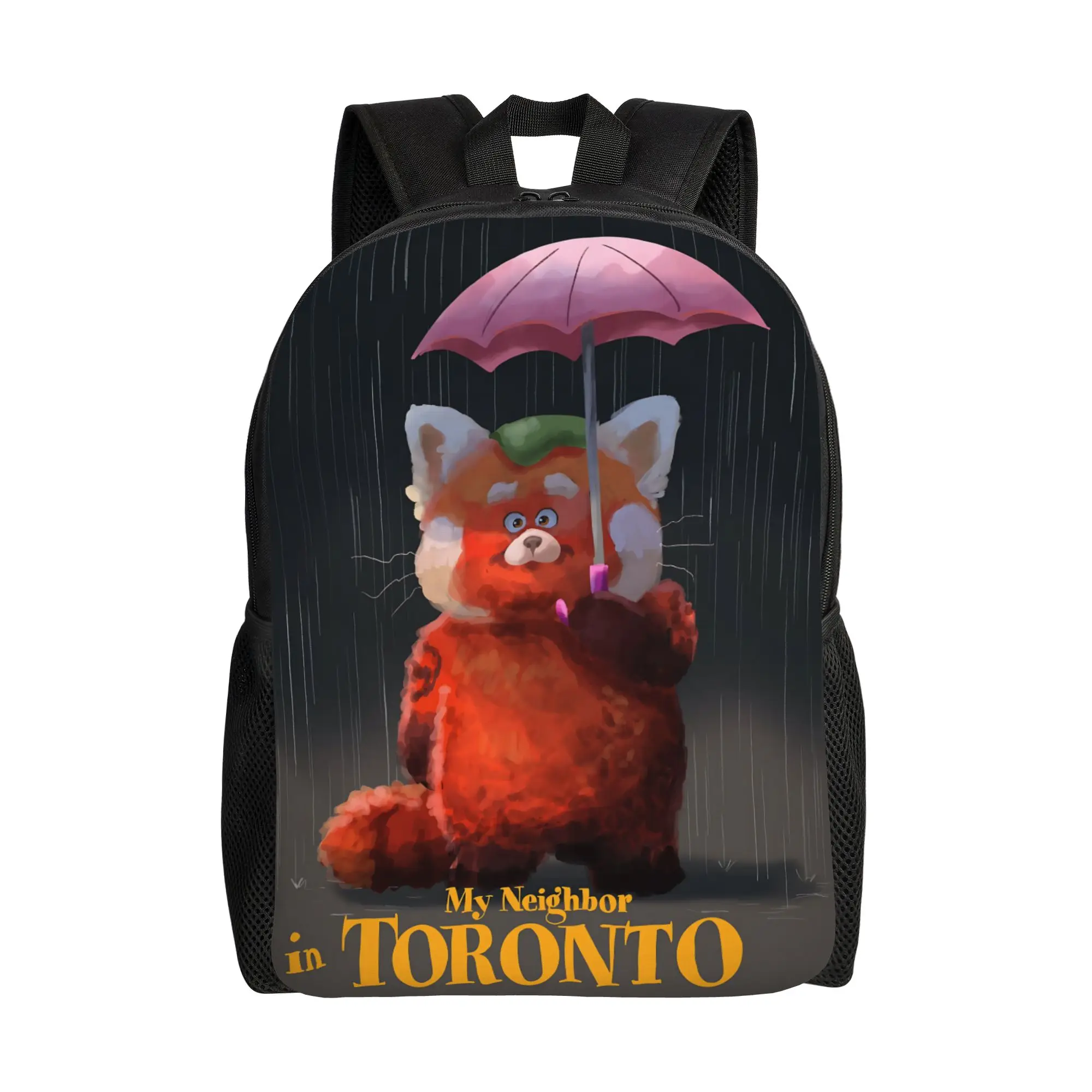 

1PC Backpack Happy 2026 Red Panda Daypack Turning Red Versatile Travel Zipper Closure Rucksack